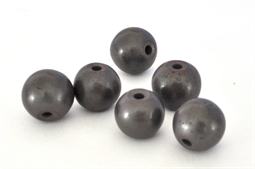 6 stk. 10 mm MAT Hæmatit perler